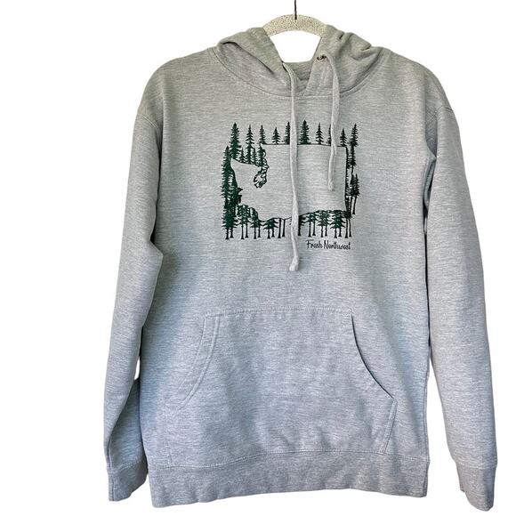 Vintage Other - Fresh Northwest Hoodie Washington Unisex Men M Women L to XL 40 Chest Gray Green